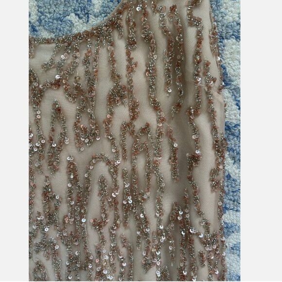 J. Mendel Dress Designer Beaded Cocktail Feather Vintage Size Small 0 2 4 XS - Picture 5 of 13